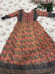 Floral party wear ethnic frock