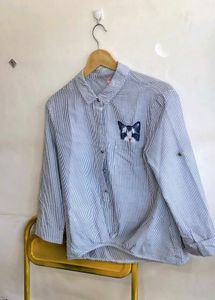 Blue striped cat Shirts