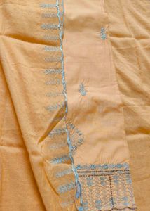 Peach Embroidered dress material