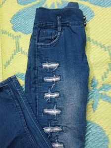 Ripped Blue Denim Jeans