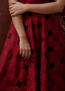 Stylish Red &amp; Black Diamond Print Dress