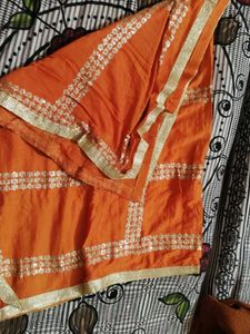 Orange duppta with Sequins