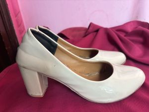 White Block Heels