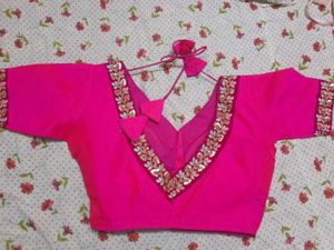 Vibrant Pink Embroidered Blouse