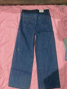 Wide Leg Blue Denim Jeans