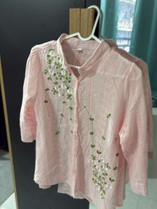 Pink Embroidered Blouse