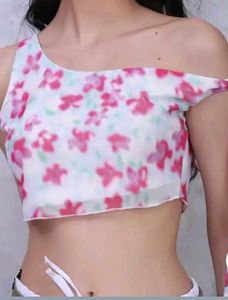 Floral Crop Top with ribbon 🎀