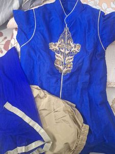 Royal Blue Embroidered Anarkali Gown