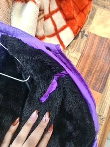 Purple Quilted Puffer Jacket