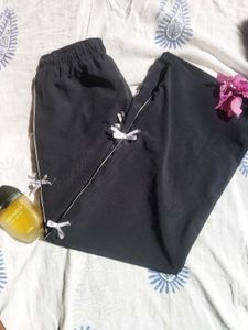 Stylish Black Palazzos with Bow Detail