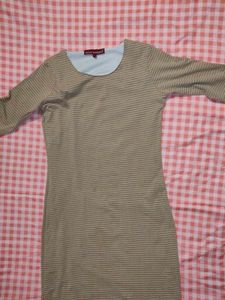 striped crew neck dress