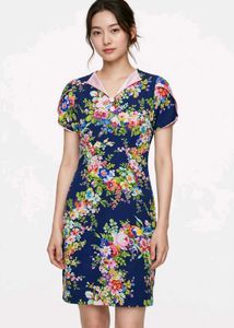 Customized Charming Floral Print Dress