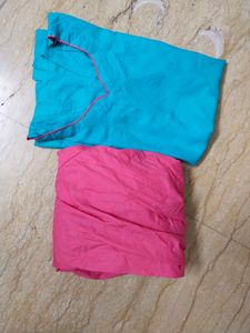 Bright Blue Cotton Kurti for Women