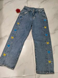 Cute Heart Patch Jeans