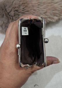 real Fuzzy Clutch with Coin Pouch