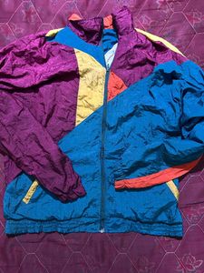 Vintage Colorblock Windbreaker Jacket
