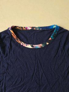 Chic Navy Butterfly Print Top