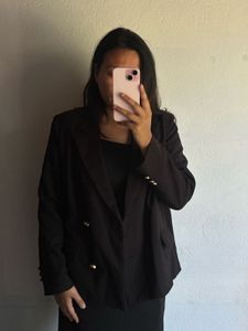 Classic Black Double-Breasted Blazer