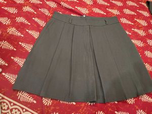 platted grey skirt