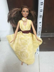 Yellow Paisley Barbie Doll Dress