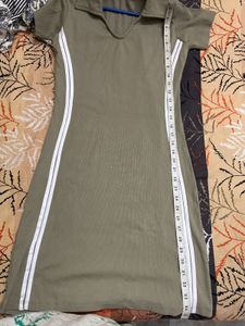 Olive Green Collared Mini Dress