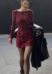 Savana burgundy Floral Mini Dress