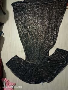 Elegant Black Glitter Maxi Dress