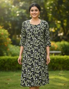 Stylish Leaf Print Kurta