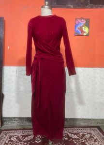 Elegant Velvet Wrap Dress