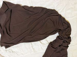 Brown Ruched Spaghetti Strap Dress