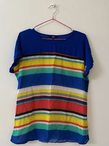 Colorful Striped Casual Top