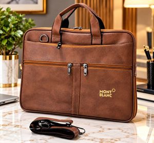 Mont Blanc Leather Laptop Bag