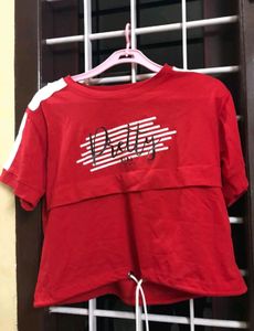 Women Red Crop Top