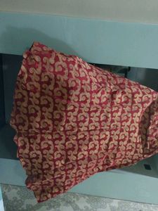Elegant Rust & Gold Brocade Lehenga
