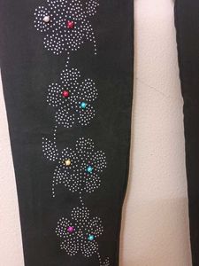 Guru Black Embellished legging for kids ( 12y-14y)