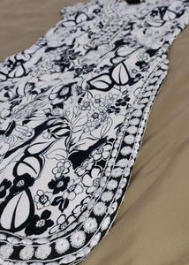 A Beautiful Black &amp; White Kurta With Mirror work