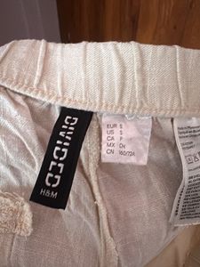 Cream Wide Leg linen trouser