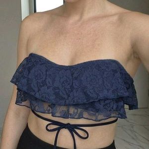Backless Tie up Lace Top