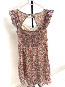 Floral Ruffle Sleeve Mini Dress