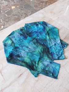 Sheer Blue &amp; Green Top