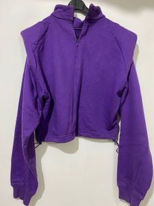 Vibrant Purple Cropped Sweatshirt