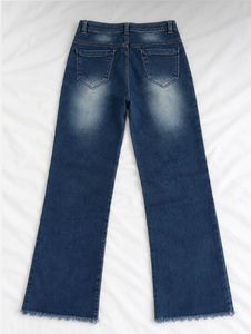 Flared Hem Blue Denim Jeans