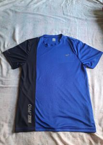 Nike Pro Blue & Black Athletic T-Shirt