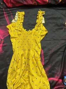Yellow Polka Dot Mini Dress