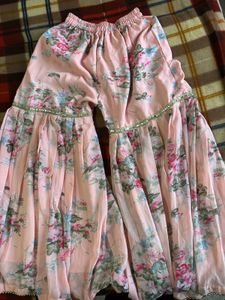 Floral Printed Peach sharara set