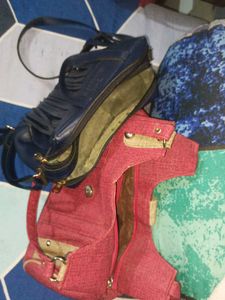 Stylish Navy Blue &amp; Red Handbags 2 combo