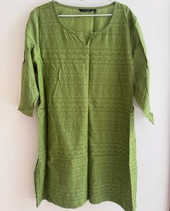Green Printed Kurta