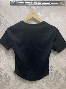 Black Cropped T-Shirt