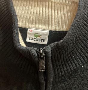 Lacoste Black Zip-Up Cardigan