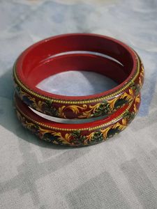 Red Bangles with Traditional Design